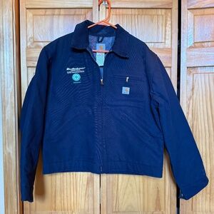 Vintage Carhartt J01 DNY Detroit Jacket Dark Navy Blanket Lined Made in USA 48